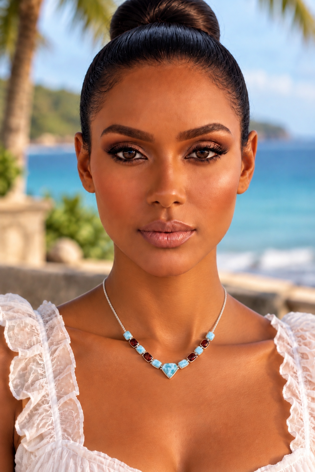 Ocean’s Embrace | Larimar & Amber Necklace